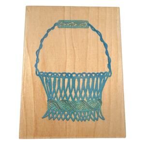 All Night Media Posh Impressions French Wire Basket 550-J01 Rubber Stamp